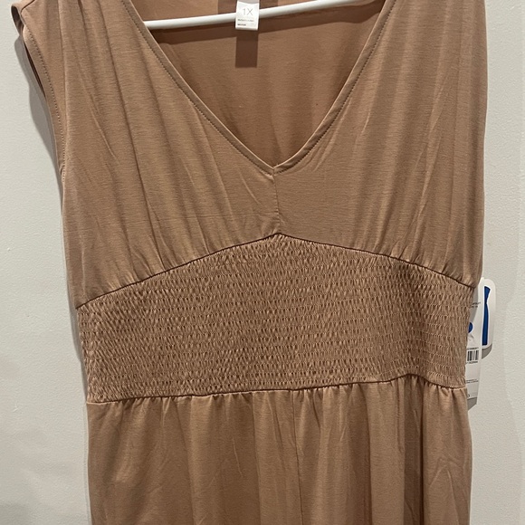 Just Be Sleeveless Jumpsuit in Tan - Picture 6 of 9
